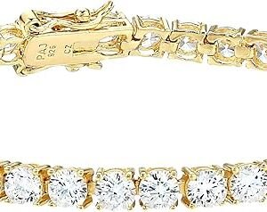 Sterling Silver Round Cubic Zirconia Tennis Bracelet